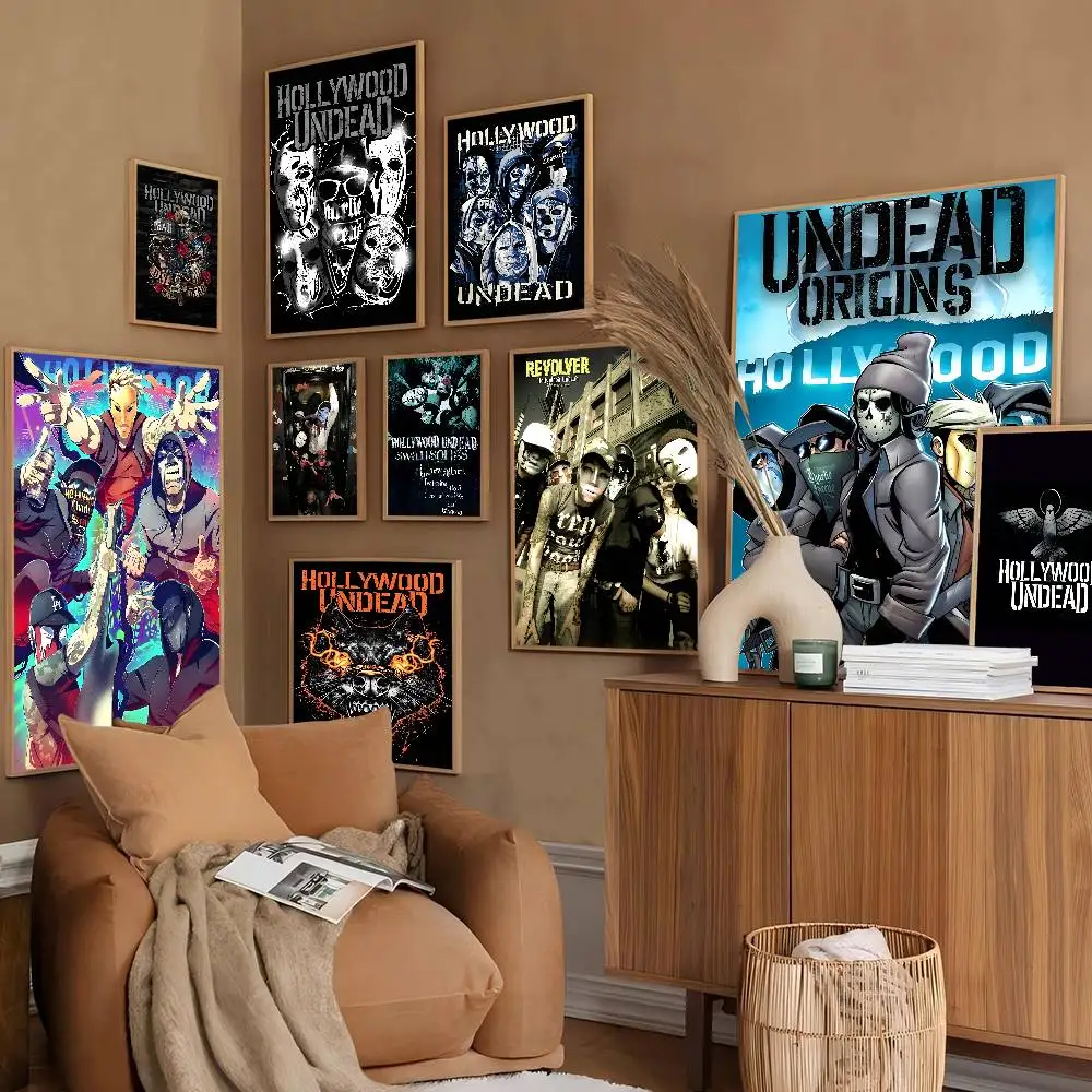 H-Hollywood Undead Singer Classic Vintage Posters Decoracion Painting Wall Art White Kraft Paper Kawaii Room Decor