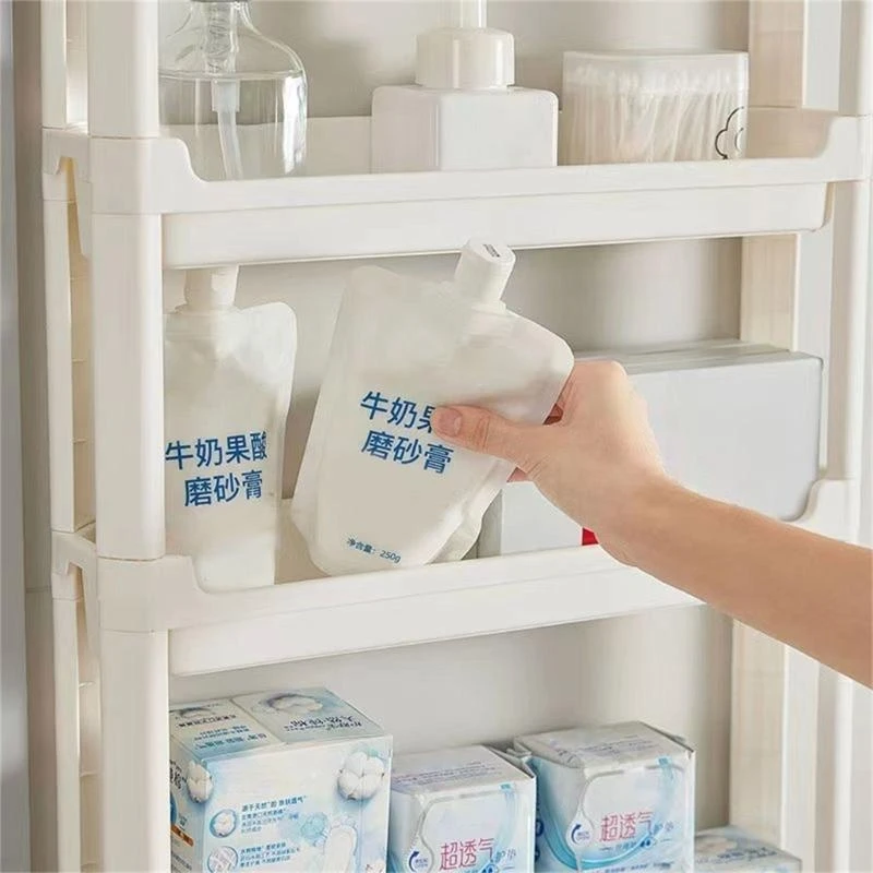 Rack almacenamiento baño múltiples capas J0MC Rack almacenamiento puertas baño multifuncionales con múltiples