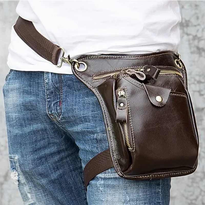 

Retro Cowhide Motorcycle Thigh Hip Belt Pack Messenger Shoulder Bags Waist Leg Bag Women Men Holster Bike Outdoor Hiking Camping