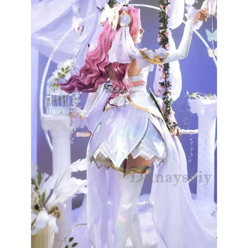 Seraphine LOL Crystal Rose Costume Cosplay Gioco LOL Seraphine New Skin Rose Design Outfit Halloween Accessori per personaggi donna