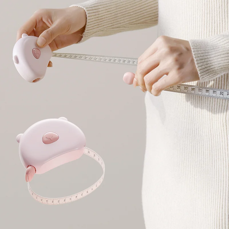 1pcs Portable Tape Measure Measures Three Circumferences: Bust, Arm Circumference Auto-Retractable Magnetic Waist Tape Measure