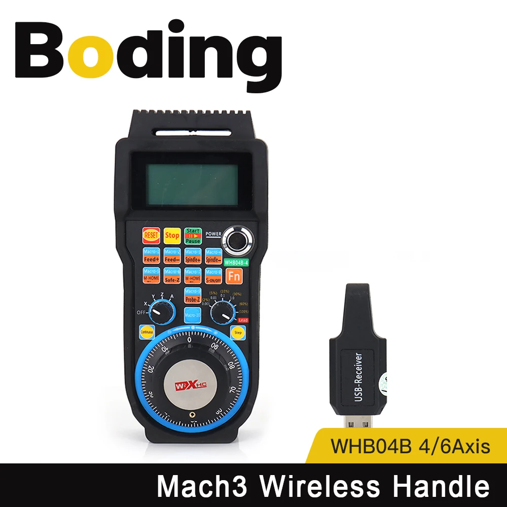 XHC CNC Mach3 Wireless Lathe Handwheel WHB04B MPG Pendant Handwheel 4axis 6axis USB Receiver for CNC Milling Machine