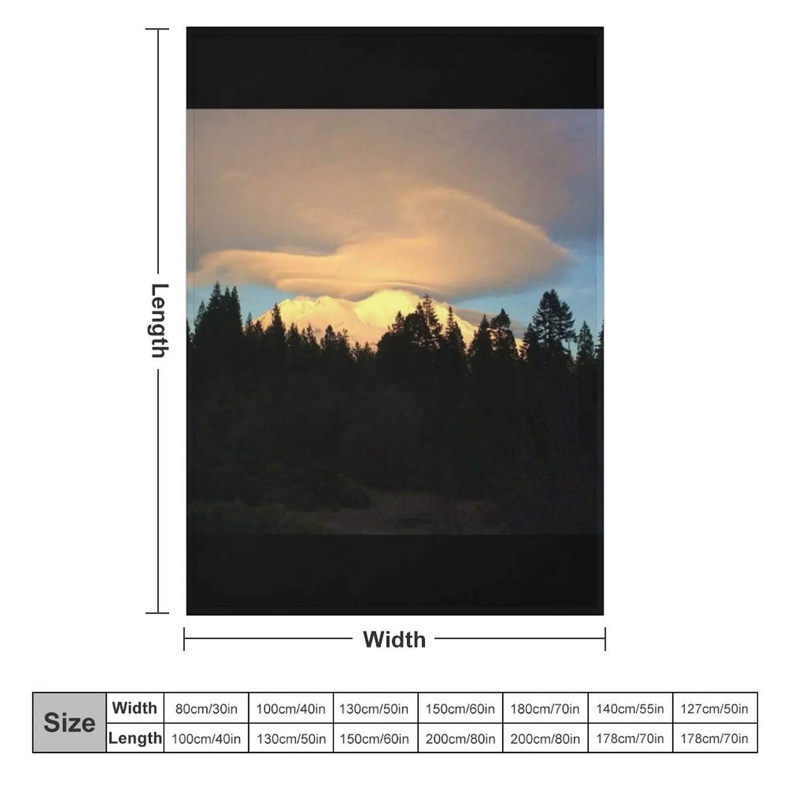 The Magic of Mount Shasta Throw Blanket Personalized Gift Flannels Blankets