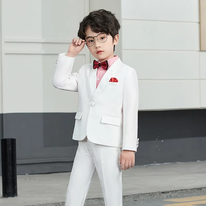 New Arrival Boy Ceremonial Robe/Exquisite Embroidery Piano Performance Boy Formal Suit/Birthday Party Suit/Flower Boy Suit 3432