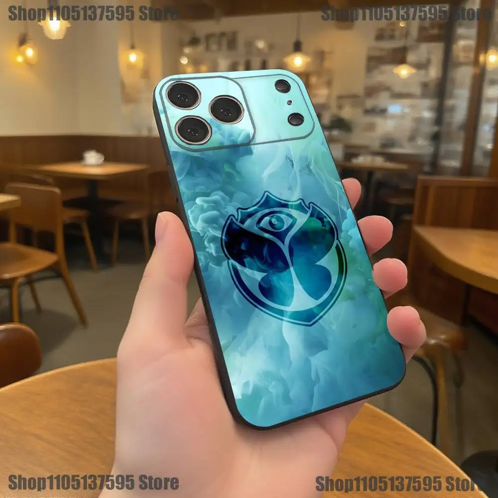 Casing Ponsel Festival Musik Hot Tomorrowland Untuk iPhone 17,16,15,14,13,12,11,Pro,XS,Max,XR,Plus,E,SE4,Mini Hitam Bahan Lembut