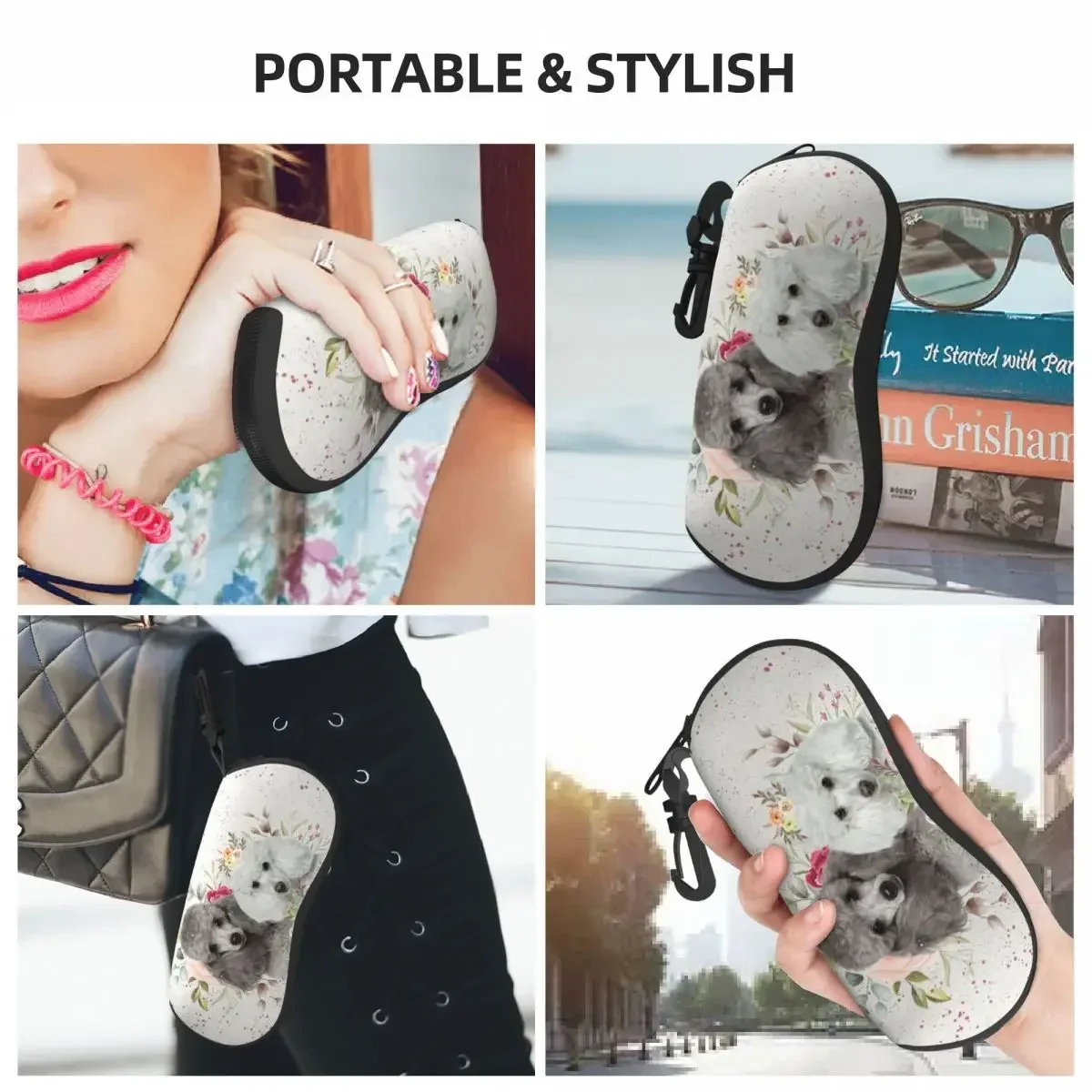 

Eyeglass Glasses Case Men Women Soft Pudel Dog Lover Sunglasses Protective Bag