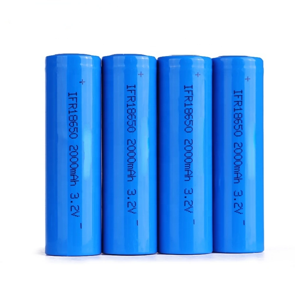 Ifr18650 2000mah 3.2v Rechargeable Cylindrical 18650 Lithium Iron Phosphate Lifepo4 Battery Cell For Solar Street Light