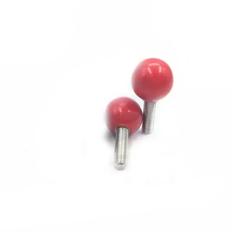 

SphxfSAW 2Pcs M6 Stainless Steel spherical bakelite Round head 30mm OD Hand screws Small Knob handle screw bolt 25mm-50mm L Red