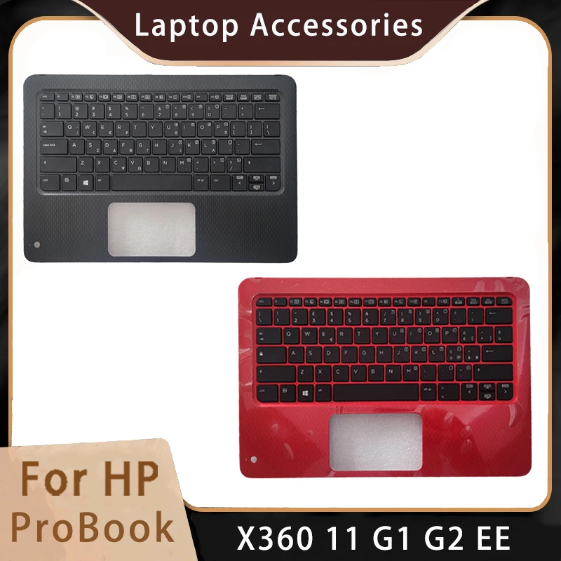 

New For HP ProBook X360 11 G1 G2 EE Replacemen Laptop Accessories Keyboard IT GK AR RU HB PO Gray Red