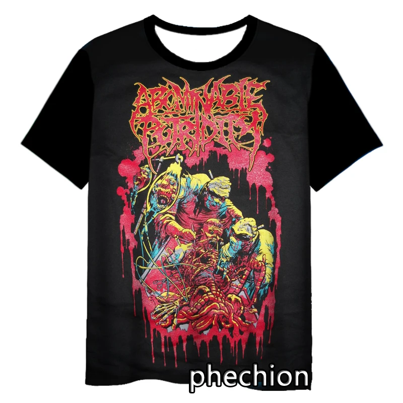 phechion New Fashion Men/Women Abominable Putridity Rock 3D Print Short Sleeve T-Shirt Casual Hip Hop Summer T Shirt Tops S217