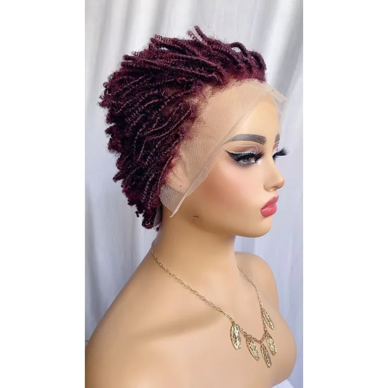 6inch 99J Afro Curly 13x4 Ear To Ear Lace Frontal Human Hair Glueless Wigs for Women Remy Hair Short Cut Lace Bob Wigs
