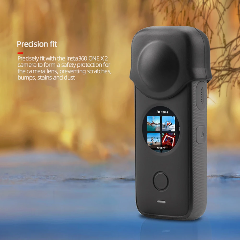 Camera Cover Shell Camera Accessory Silicone Sports Camera Lens Cap Cover for Insta360 ONE X2 Scratch-Proof Guard