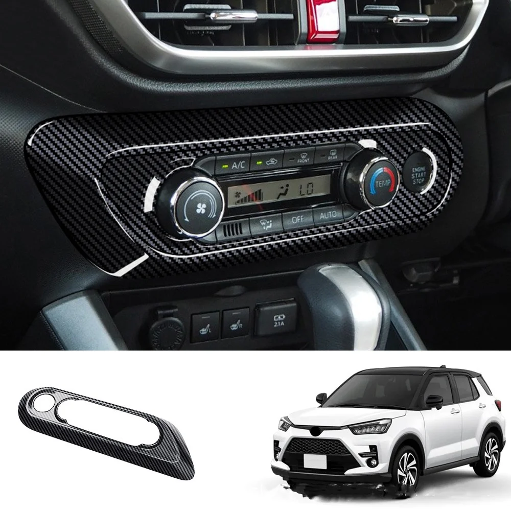 Air Conditioning Button Panel Frame Anti-Scratch and Wear-Resistant for Toyota Reiz Raize Carbon Fiber Pattern