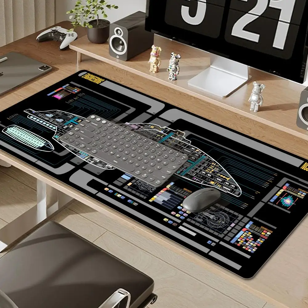 Raumschiff Blueprint Gamer Mauspad Schreibtischunterlage Computerschrank Star Trek Spiel Bürozubehör Tastatur Anime Extended Large