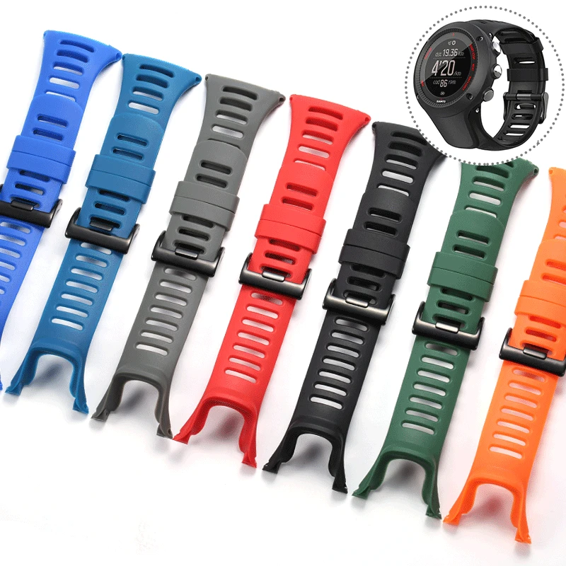 Rubber Silicone Strap Suitable for Suunto Ambit 1 2S 2R 3 Sport 3 Run 3 PEAK  Waterproof Watch Wristband Men\'s Bracelet