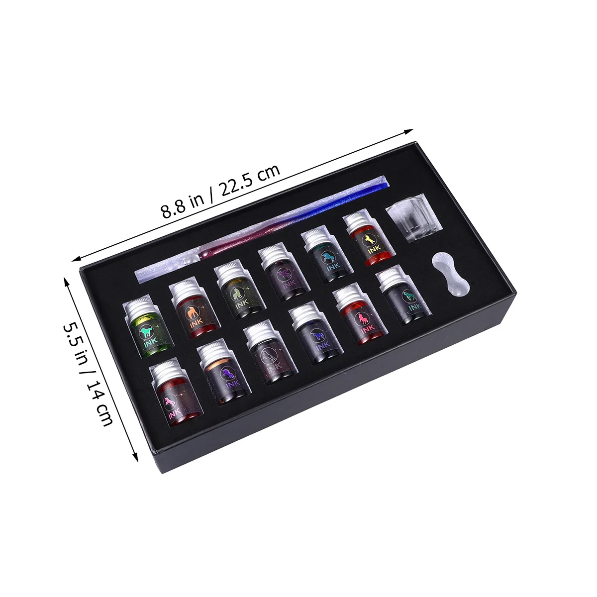 1 セットクリスタルガラスディップペンセットバイオレットグラデーションスタースカイ手作りアート筆記具絶妙なギフトボックス事務用品