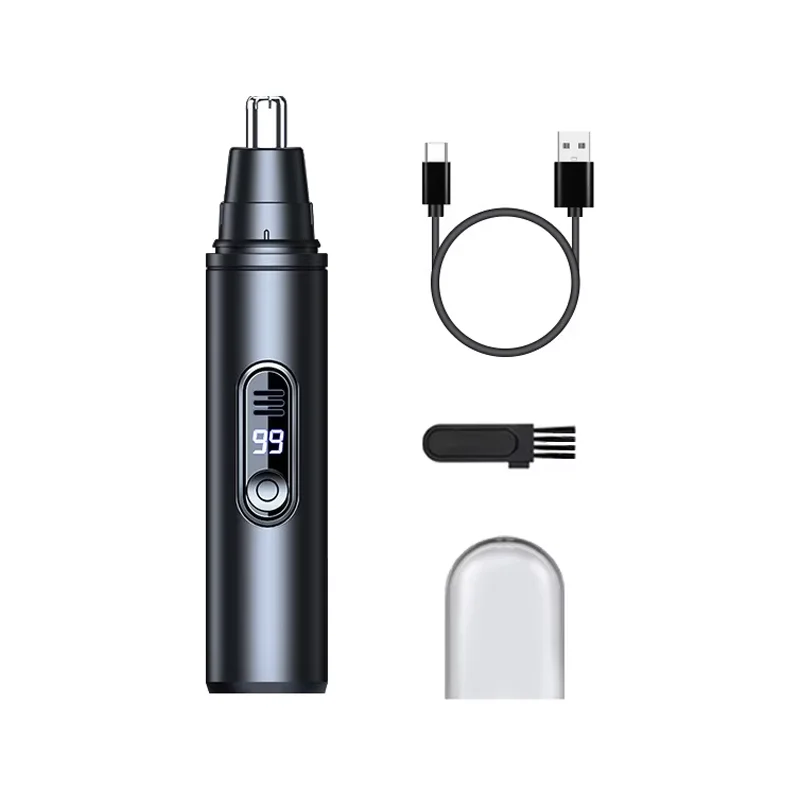 Portable LED Display Nose Hair Remover Electric Nose Hair Trimmer USB Charging Safety Face Hair Cleaning Care Kit