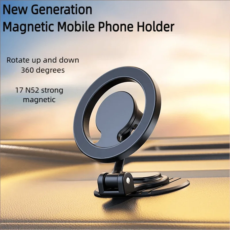 MagSafe Compatible Foldable Magnetic Car Mount - Universal Dashboard Phone Holder 4