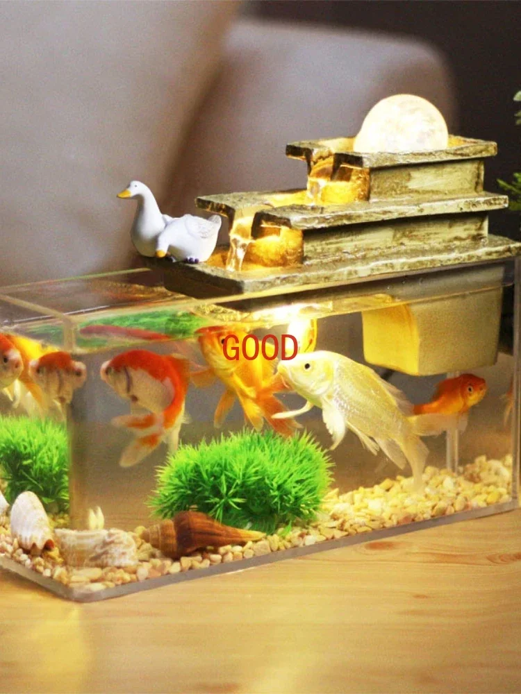 Fish Globe Sala de estar Pequeño Mini Escritorio Pasillo Anillo Rectangular