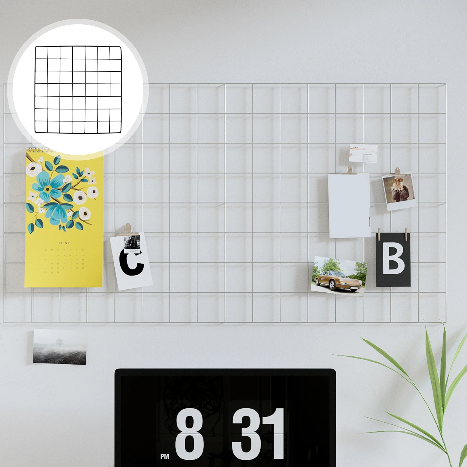 

1pc Nordic Style Display Rack Iron Wire Grid Panel Wall Decor Home Decor Supermarket Photo Display Grid Panel Solution