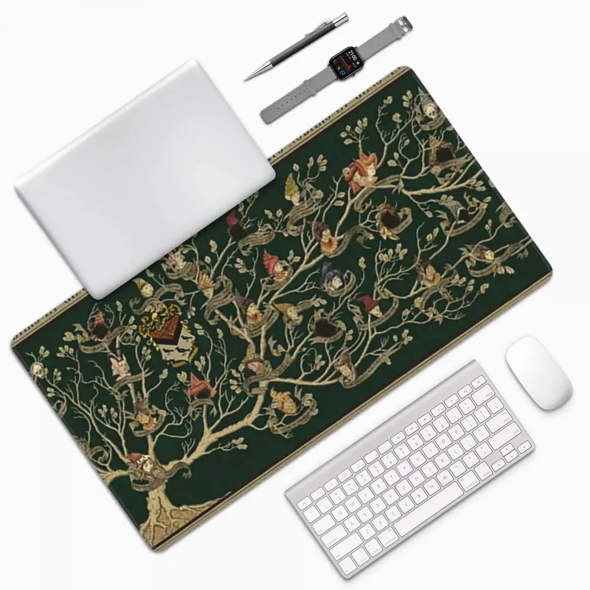 Noble House Of Black Family Tree Large Mouse PadComputerKeyboard Mouse Mat Gamer PC LaptopDesk Mat Office Accessories Table Mats