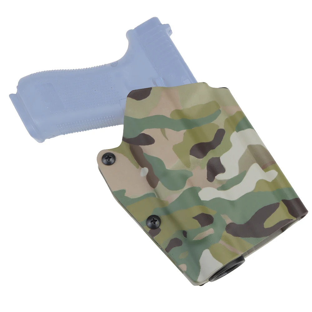 Taktyczna kabura Kydexowa OWB do Glocka 17/19/19X/45 z latarką TLR-1 i szybkozłączką QLS do strzelania, airsoftu i polowań.