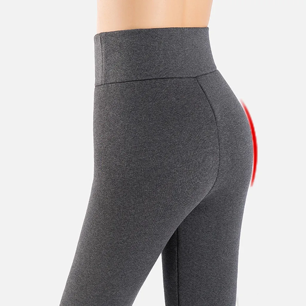 Winter Women Leggings Solid Warm Leggings Thicken Lambwool Hight Waist Fleece Keep Butt Lift High Stretchy Walking Pants