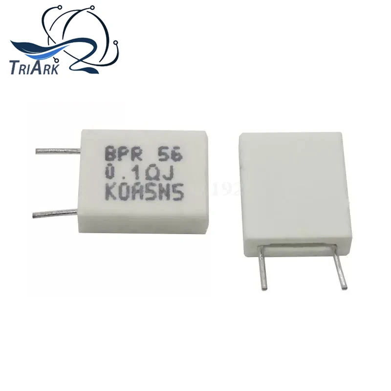 Resistor cerâmico Não-indutivo do cimento, BPR56, 5W, 0,001, 0,1, 0,15, 0,22, 0,25, 0,33, 0,5 ohms, 0.1R, 0.15R, 0.22R, 0.25R, 0.33R, 0.5R, PCes 10