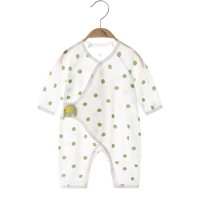 

Baby Jumpsuit Summer Thin Boneless Newborn Clothes Pure Cotton Rompers Long-Sleeved Air Conditioning Room Clothing Baby Pajamas