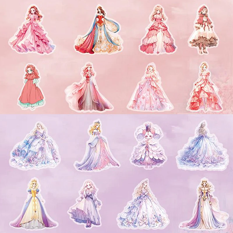 Mr.Paper 6Style 20Pcs/bag Princess Married Series Fairy Tale Theme PET Sticker for DIY Handbook Phone Case Book Cover Decoration