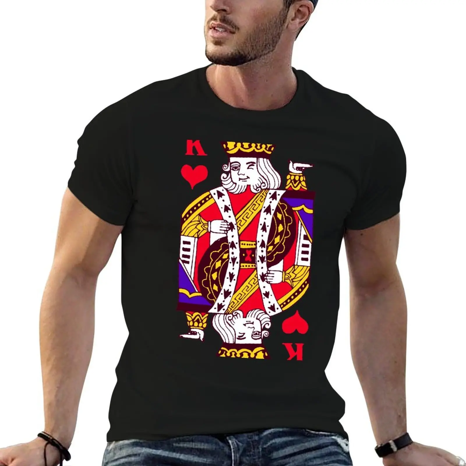 

king of hearts T-Shirt t shirts for man graphic funny cotton tshirt 100% T-Shirt
