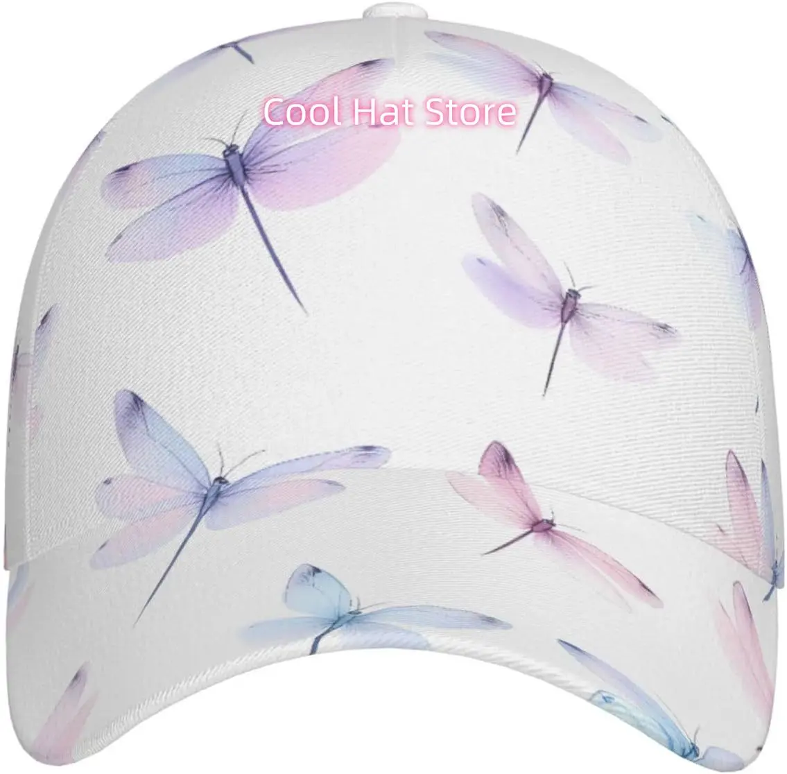 Purple Dragonfly Pattern Baseball Cap Adjustable Cotton Baseball Hat for Sports, Outdoor, Travel Gifts for Men