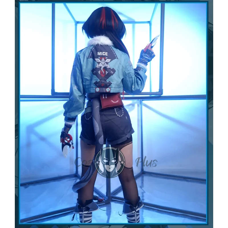 Zenless zona zero jane doe feminino cosplay traje com cauda uniforme jogo anime halloween carnaval festa jogar papel roupas