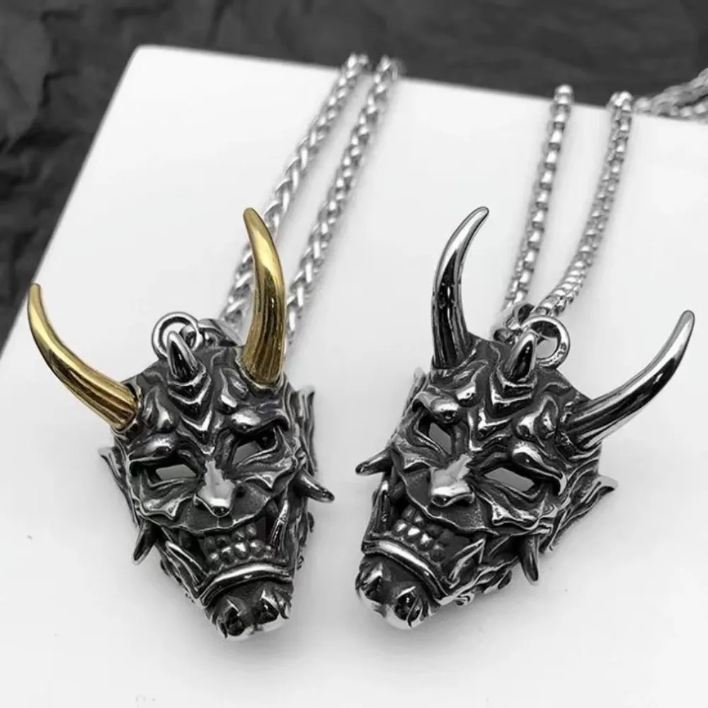 

Handsome Gift Cool Vintage Dark Exaggerate Clavicle Chain Ox Head Choker Wheat Chain Man Necklace