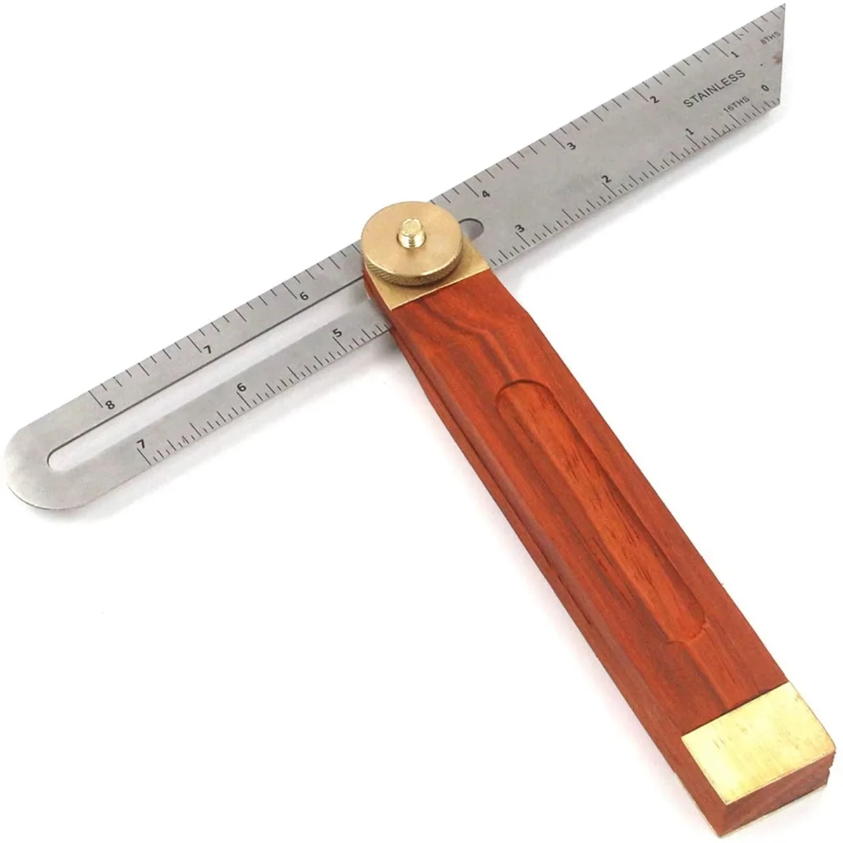 A002 Angle Rulers Gauges Tri Square Sliding T-Bevel with Wooden Handle Level Measuring Tool Wooden Marking Gauge Protractor