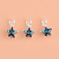 S925 Sterling silver Austrian Crystal Magic Five-pointed Star Pendant bracelet Necklace jewelry accessories