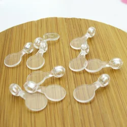 100PCS Plastic Clear DIY Charm Hooks for Cabochons, Jewelry Bails, Handmade Crafting Supplies-8X16mm