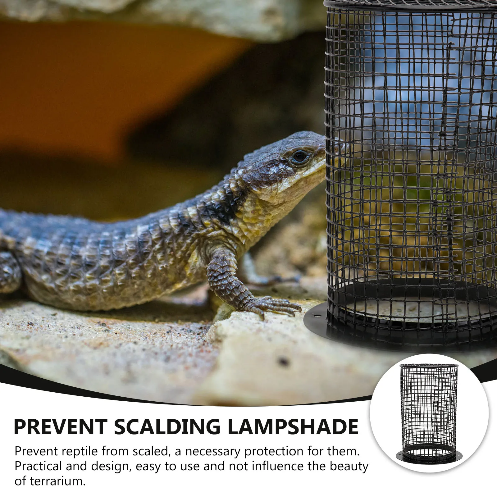 

Reptile Lampshade Basking Light for Reptiles Fixture Terrarium Heating Small Anti-scald Cover Net