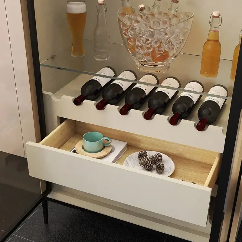 Q-4 Minimalist Glass Door Wine Cabinet Paint Against The Wall Display Cabinet Solid Wood Living Room Cabinet
