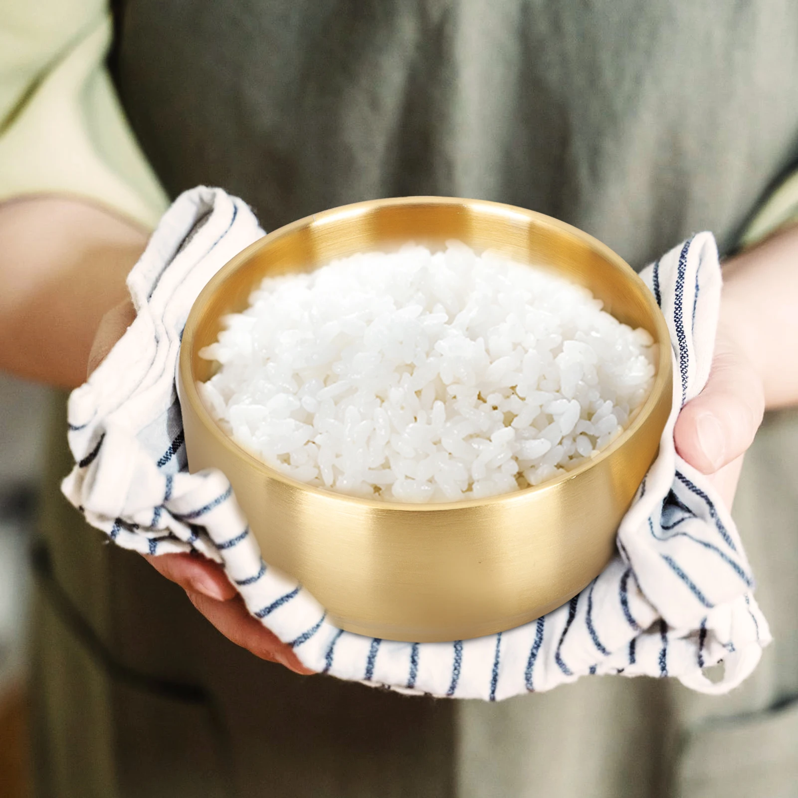

2 pcs Stainless Double Layer Rice Bowl 10 5cm Covered Soup Container Home Food Storage Home Bowl Kitchen