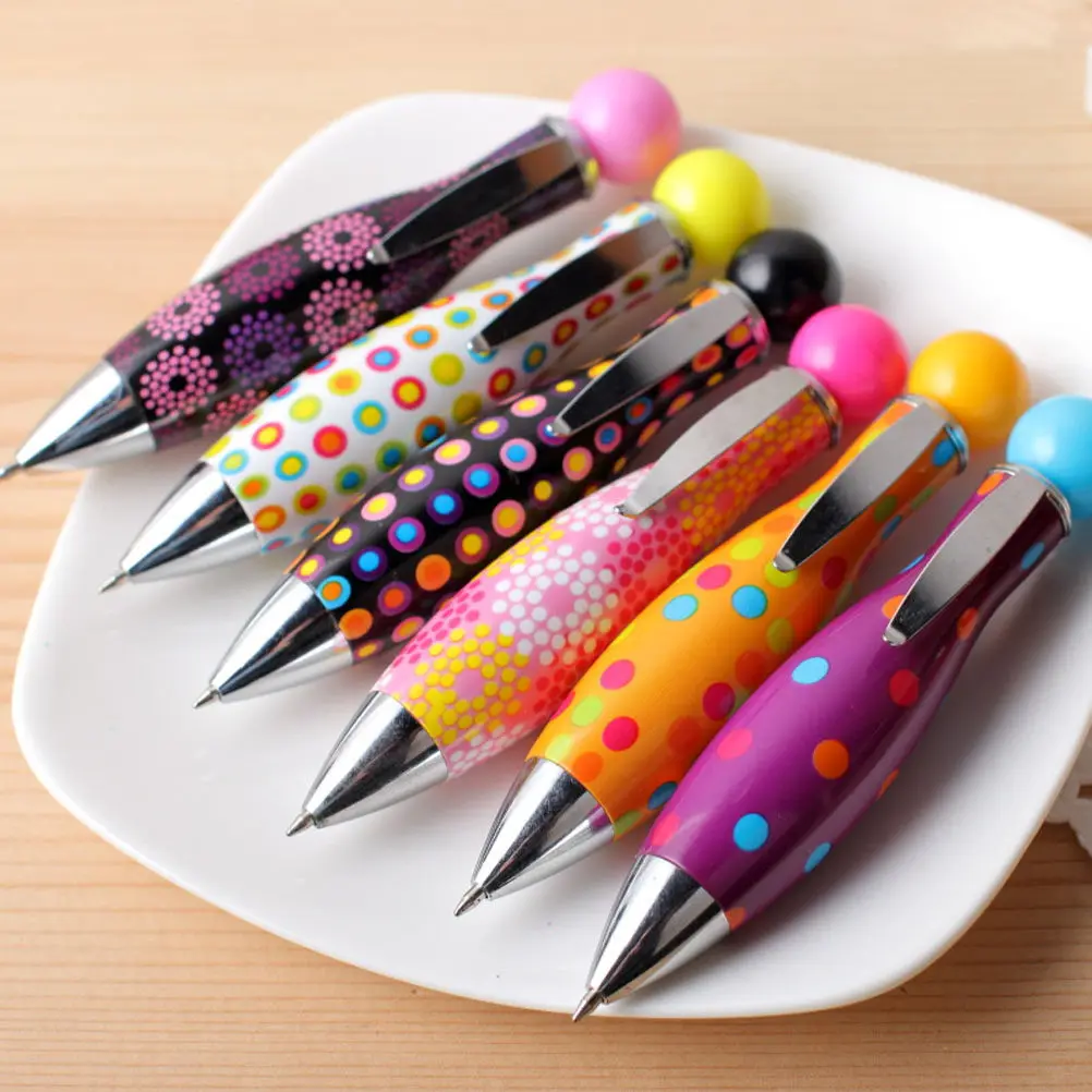 

6pcs Bowling Ballpoint Pens Short Twist Smooth Writing Gel Random Colors Students Portable Decorative