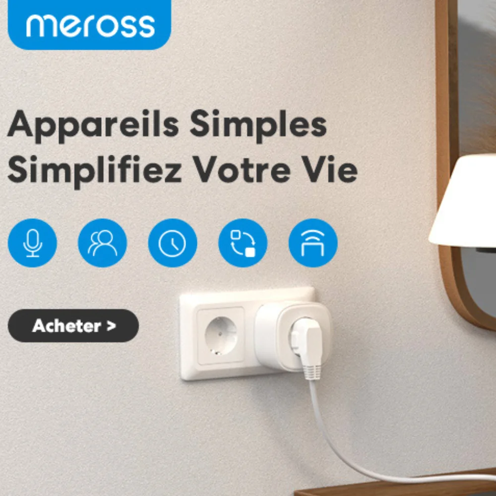 Meross Smart WiFi Plug FR Socket Timer Function APP Remote Control Support Alexa Google SmartThings DIY Smart Home