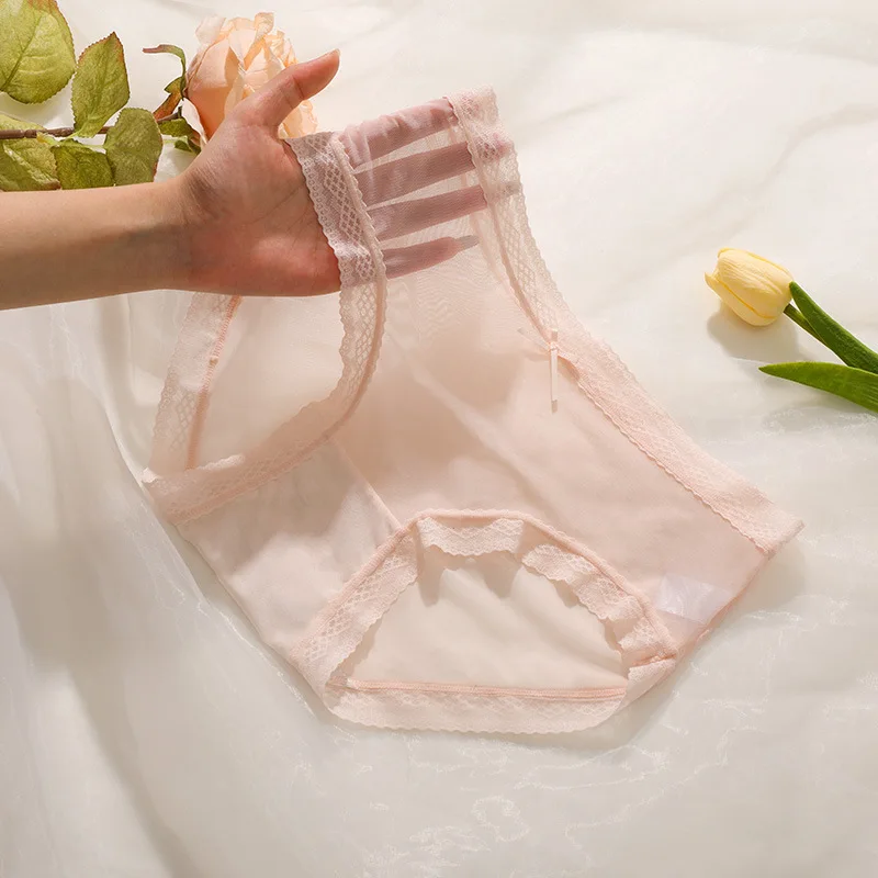 new girls underwear 5pc/lot lace nylon middle waist briefs young girl panties Teenagers wholesales students summer solid