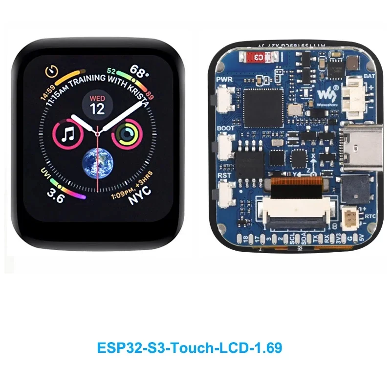 Waveshare ESP32-S3 1.69-Inch IPS LCD Display Development Board Touch Screen Onboard WIFI/Bluetooth For Arduino 6-Axis Sensor