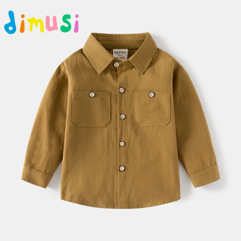

Spring Kids Shirt Outdoor Casual Breathable Double Pocket Boy's Tops Fashion Cotton Long Sleeve Shirt Children's Clothing