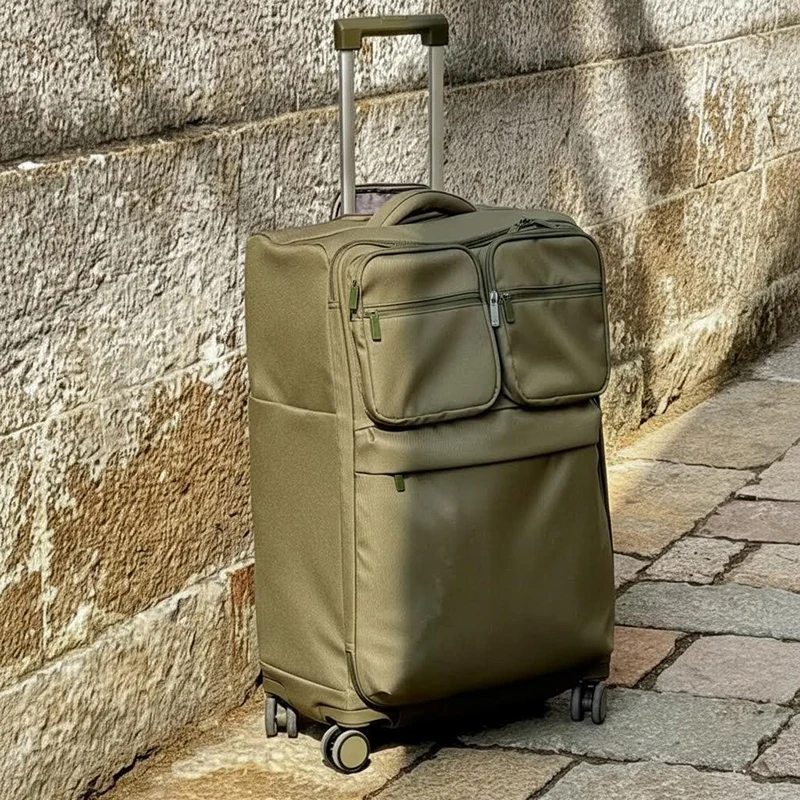 

Новый сверхлегкий чемодан 20/24/28 дюймов из водонепроницаемой ткани Оксфорд с множеством карманов, дорожный чемодан, ручная кладь