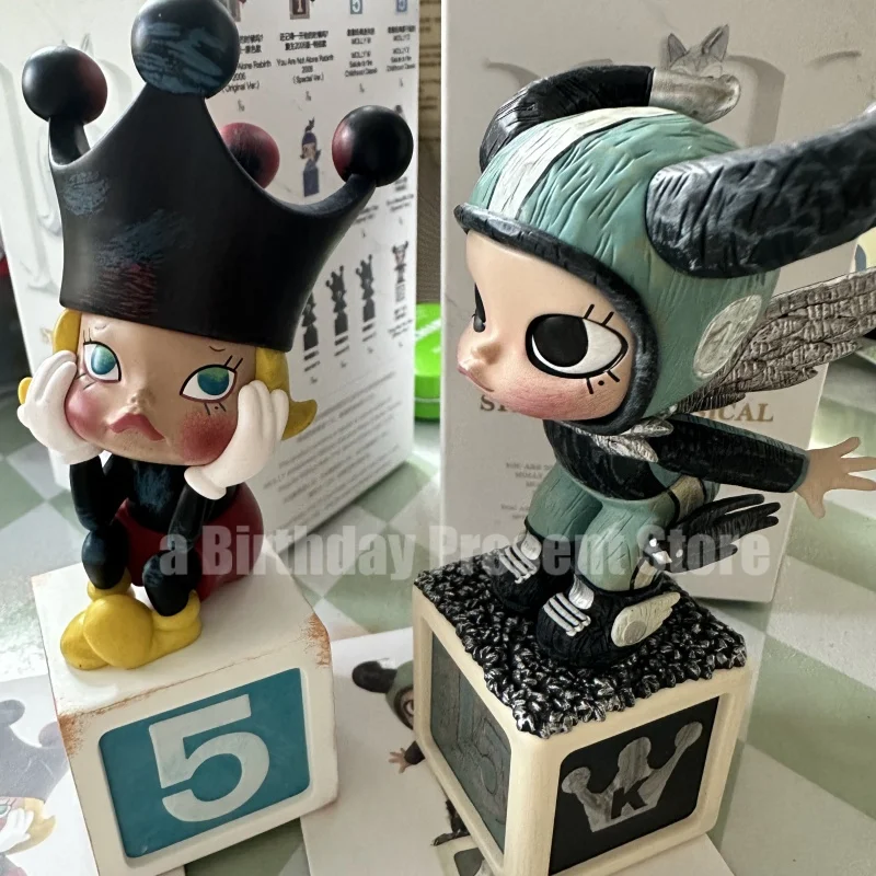 Anniversary Sculpture Molly Blind Box Classic Return 2 Series Surprise Bag Gift Cute Doll Desktop Decoration Toy