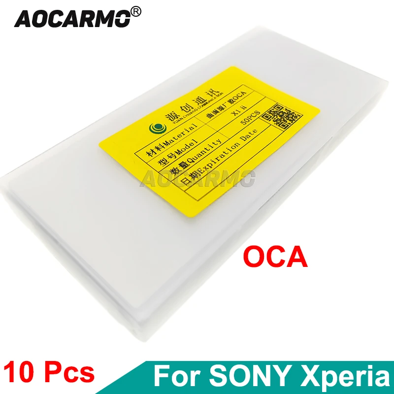 Aocarmo 10Pcs/Lot For SONY Xperia 1 5 10 II III IV V LCD Display Screen Digitizer OCA Glue Refurbished Glass OCA