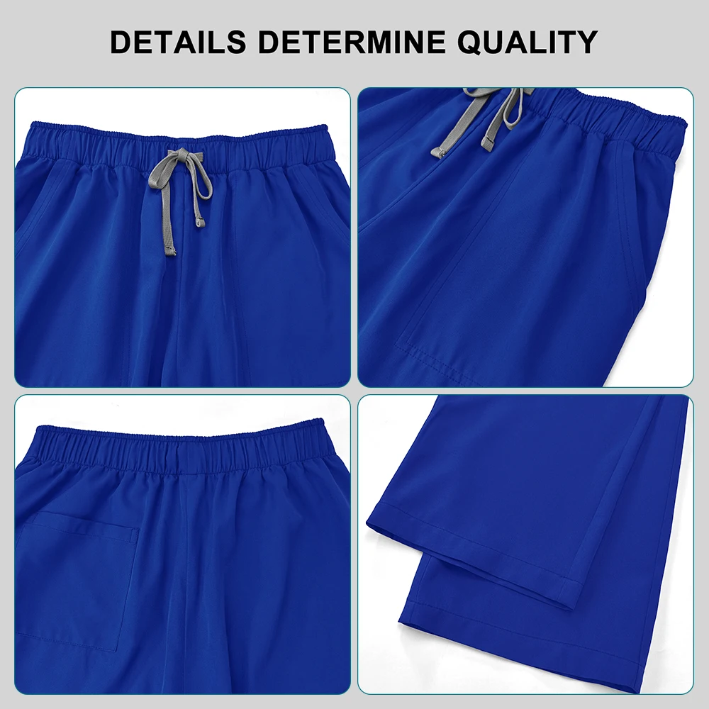 تنفس مستشفى ممرضة السراويل المستقيمة مجموعات ممرضة قصيرة الأكمام أعلى فرك الزي الطبية الدعك النساء الرجال الأسنان الجمال فرك