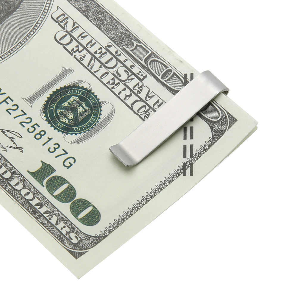 1pc Geldclip Draagbare roestvrijstalen geldklemhouder Praktische minimalistische portemonnee Effen kleur voor contant geldkraag